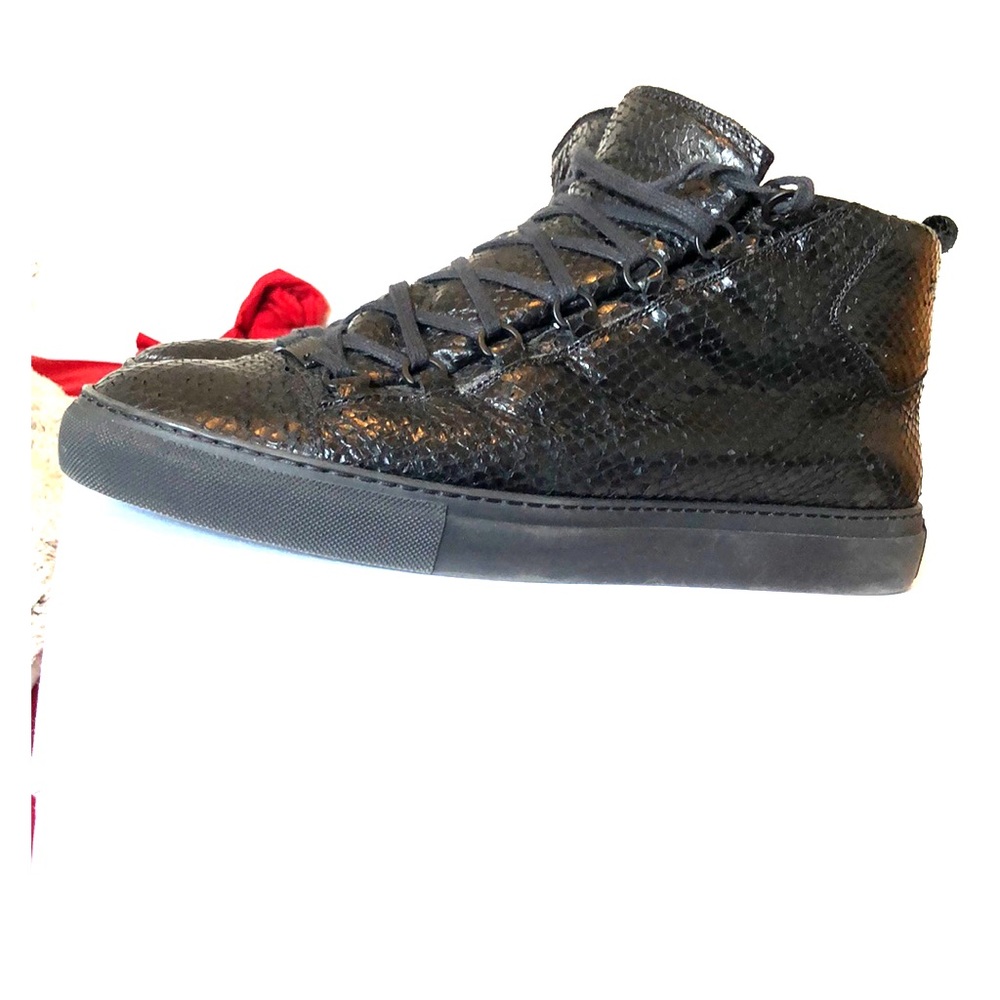Authentic Balenciaga Black Python Arena shoes